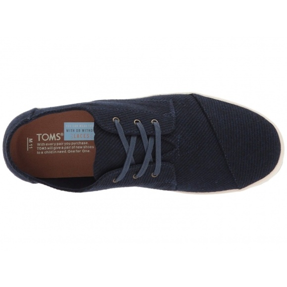 TOMS Men's Paseo Wool Sneaker, 10 D(M) US Navy Microstripe Wool - NEW IN - NEW! - Picture 4 of 7